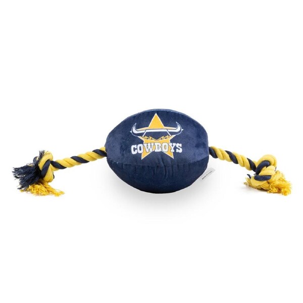 North Queensland QLD Cowboys NRL Team Logo Design Dog Ball Rope Toy