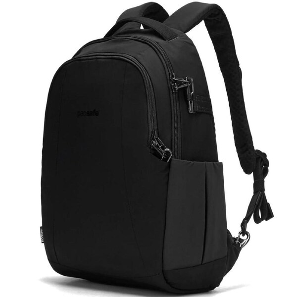 Pacsafe LS350 Anti-Theft 15L Econyl Backpack Bag in Black