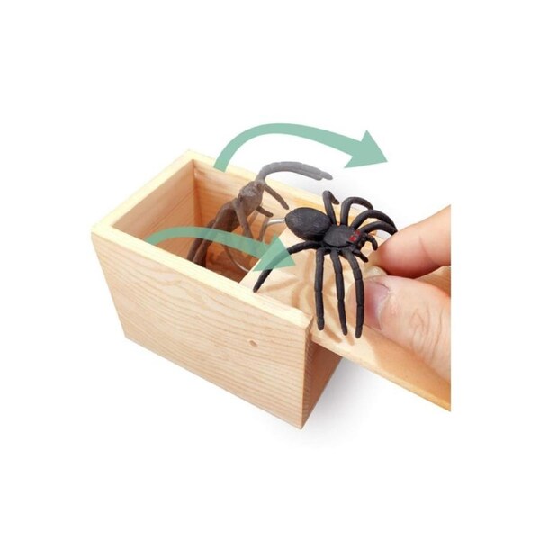 2-Pack Spider Prank Boxes, Wooden Surprise Toys, Scary Funny Halloween Gift Boxes, Holiday Gifts for Boys