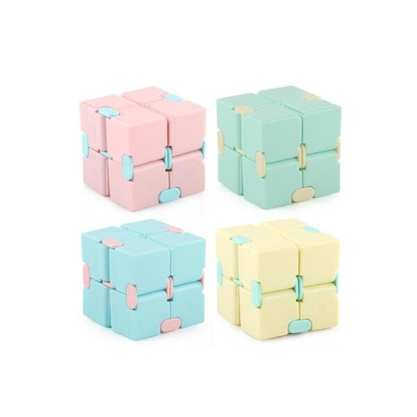 4-Pack Infinity Cube Fidget Toys, Stress Relief Mini Gadgets to Relieve Anxiety and Kill Time