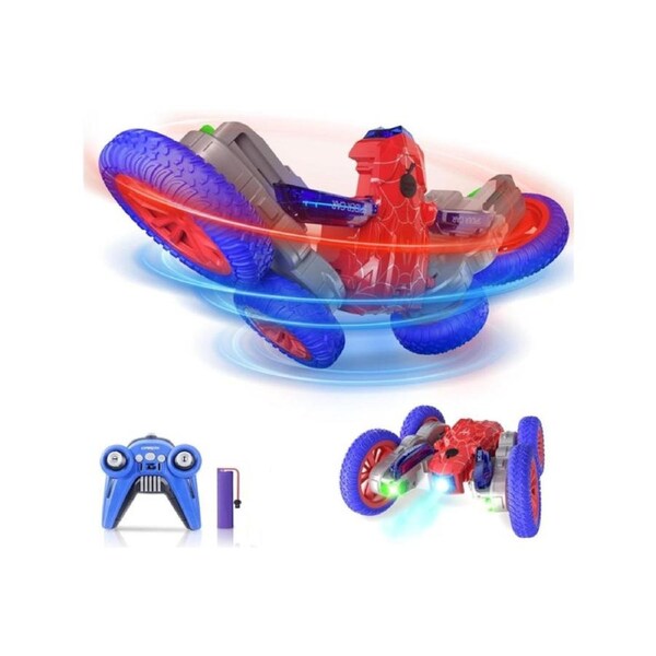 Double-Sided Mini Remote Control Stunt Car, 360° Rotation 4WD Off-Road Toy Car with Headlight for Indoor Outdoor