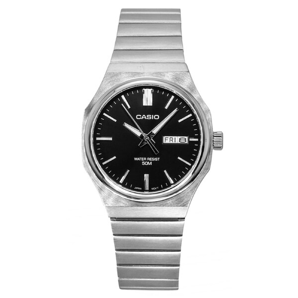 Casio Standard Analog Stainless Steel Black Dial Quartz MTP-E735D-1AV Men's Watch