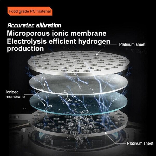 Hydrogen Water Bottle Hydrogen Rich Portable Rich Hydrogen Water Generator 1.5L Grey