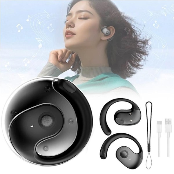 Wireless Headphones Earphones Bluetooth 5.4 On Ear Sport Gym Earbuds Black