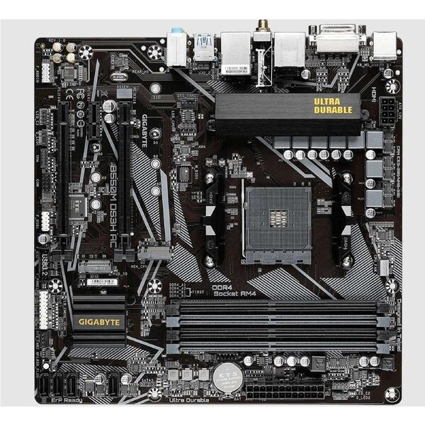 Gigabyte B550M DS3H AC AM4 Ryzen mATX Motherboard, 4x DDR4, 3x PCI-e, 2x M.2, 4x SATA III, RAID 0/1/10, 4x USB 3.2, 4x USB 2.0 B550M DS3H AC R2 1.0