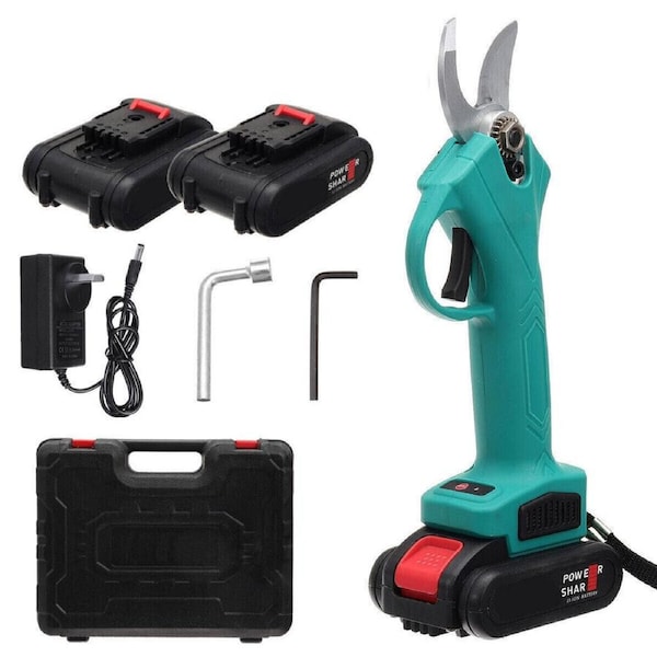 Cordless Electric Pruning Shears Rechargeable Secateur Branch Cutter 2 Battery