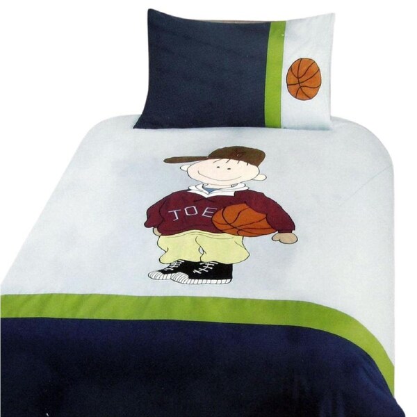 Dude Basketball Embroidered Quilt Cover Set Single