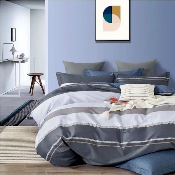 Pani Charcoal Reversible Quilt Cover Set King