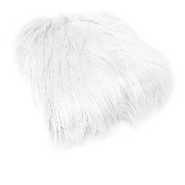 Mia Luxury Long Hair Faux Fur Throw Rug 127 x 152 cm White