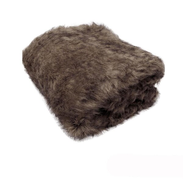 Dale Animal Faux Fur Throw Rug 127 x 152 cm Brown Wombat