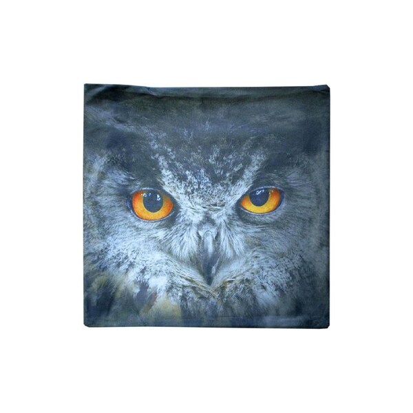 Black Owl Animal Print Cushion Cover 43x43cm – Square Polyester Throw Pillow Cas