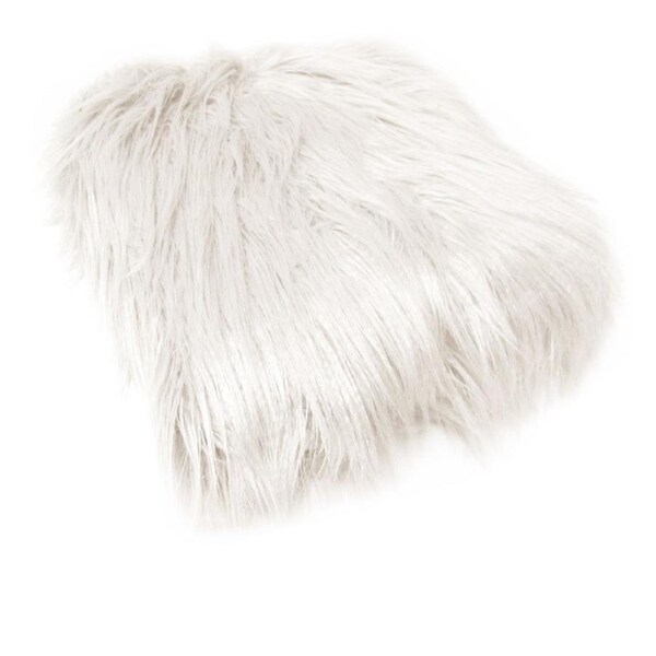 Mia Luxury Long Hair Faux Fur Throw Rug 127 x 152 cm Ivory