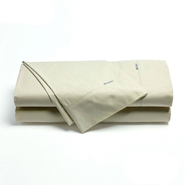 Bianca Heston Cotton Percale Sheet Set Stone Super King