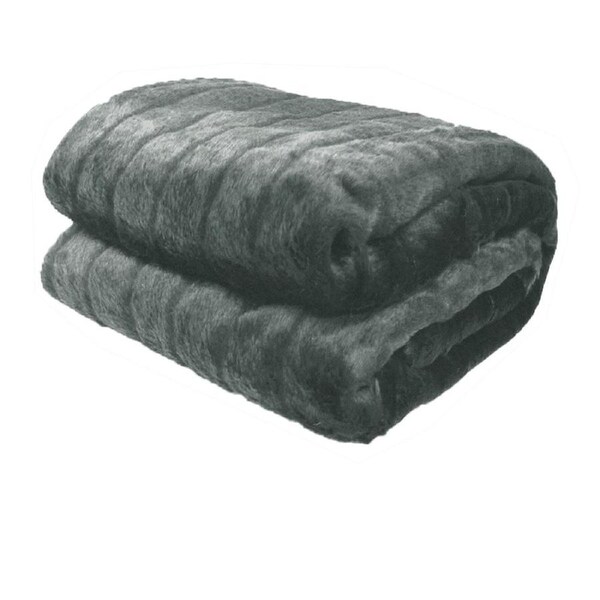 Faux Fur Animal Assorted Throw Rug Channel Grey