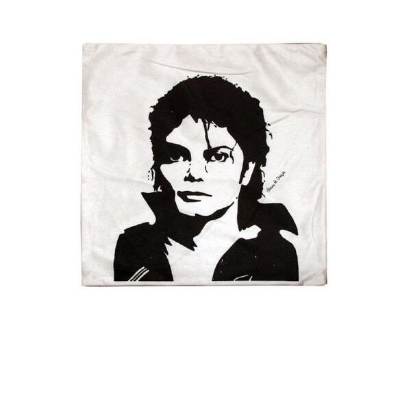Michael Jackson Retro Portrait Cushion Cover 43x43cm – Soft Polyester