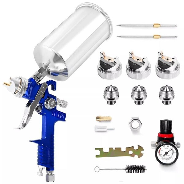 1.4mm 1.7 2.5mm Nozzle HVLP Auto Paint Air Spray Gun Kit Gravity Feed Car Primer