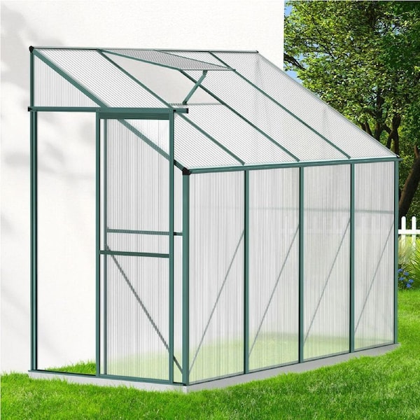 ALFORDSON Greenhouse Aluminium Polycarbonatel Storage Shed 2.52x1.27x2.13M