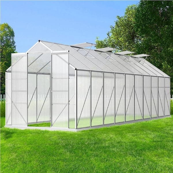 ALFORDSON Greenhouse Aluminium Polycarbonatel Storage Shed 6.3x2.4x2.1M