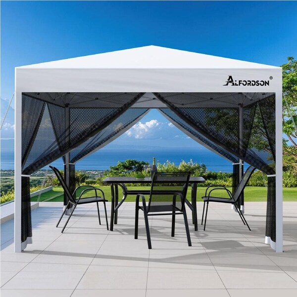 3x3m Gazebo ALFORDSON Outdoor Tent Mesh Wall White