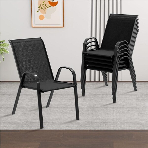ALFORDSON 6x Outdoor Lounge Chairs Patio Dining Furniture Black