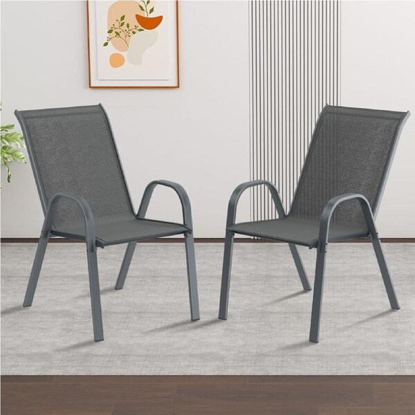 ALFORDSON 2x Outdoor Lounge Chairs Patio Dining Furniture Grey