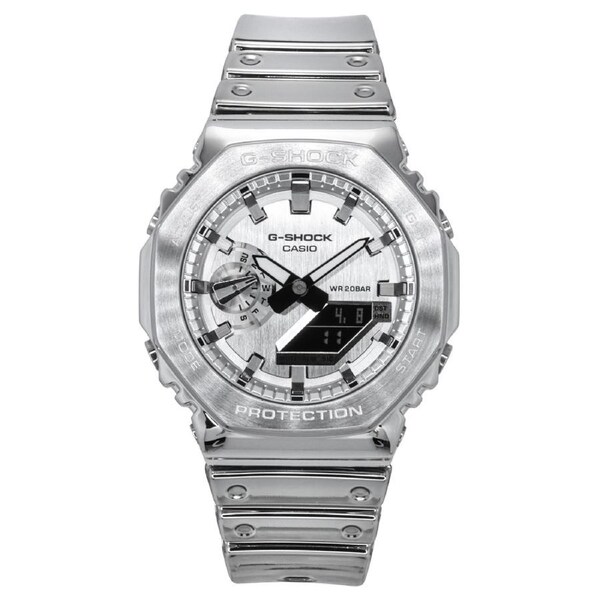 Casio G-Shock G-Steel Fine Metallic Tough Silicone Strap Strap Shock Resist Alarm Timer Stopwatch GM-2100YM-8A 200M Men's Watch