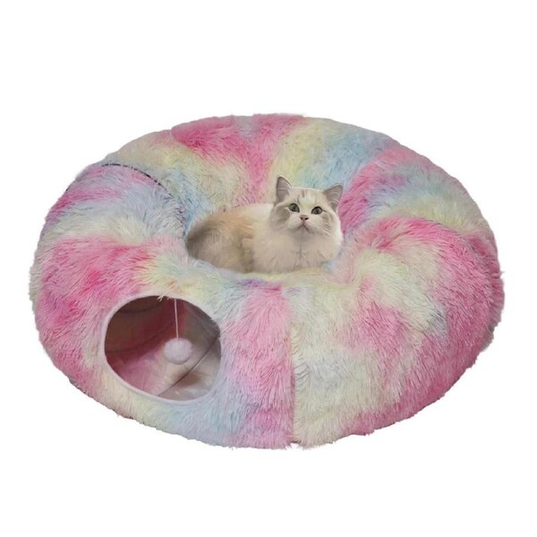 Cat Cat Tunnel Bed for Closed Cats with Pillow Cat Cave, Black Tunnel, Swelling Ball