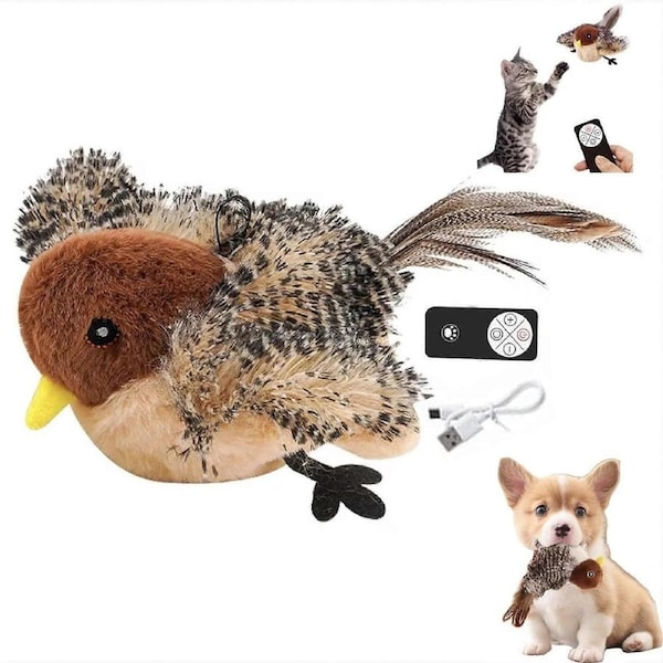 Realistic cat toys, rechargeable interactive flappy bird, whisk bird sparrow, active cat toy cat exercise toys