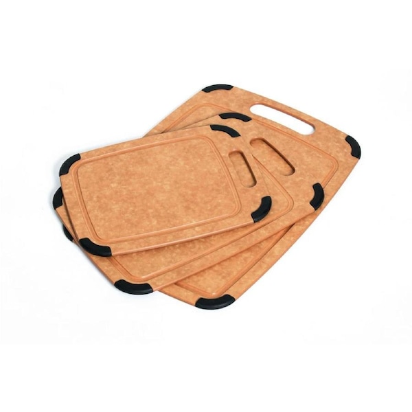 Wooden Chopping Board with Juice Grooves Antibacterial, Non-Slip & Dishwasher Safe