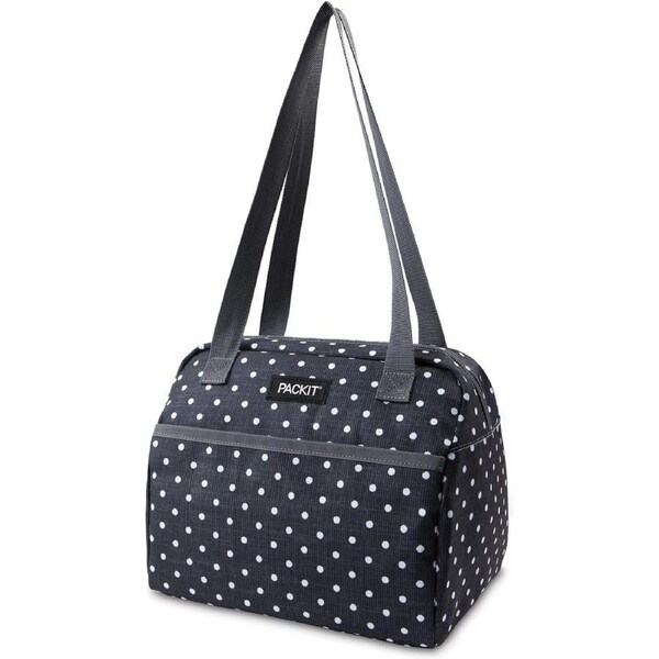 PACKIT Polka Dot Hampton Chiller Insulated Lunch Box Bag Picnic Food Storage