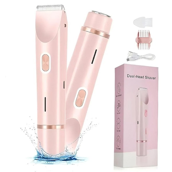 Catzon 2 in 1 Electric Shaver for Women Rechargeable Electric Razors for Leg Arm Underarm-Pink