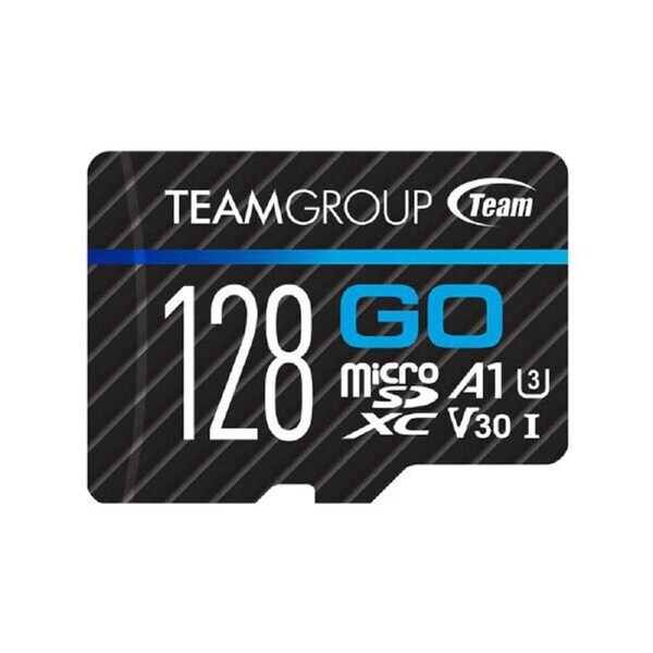 Team Group Go 4K MicroSDXC Memory Card 128GB, R/W (Max) 100MB/s 50MB/s, V30, UHS-I U3 With SD Adapter
