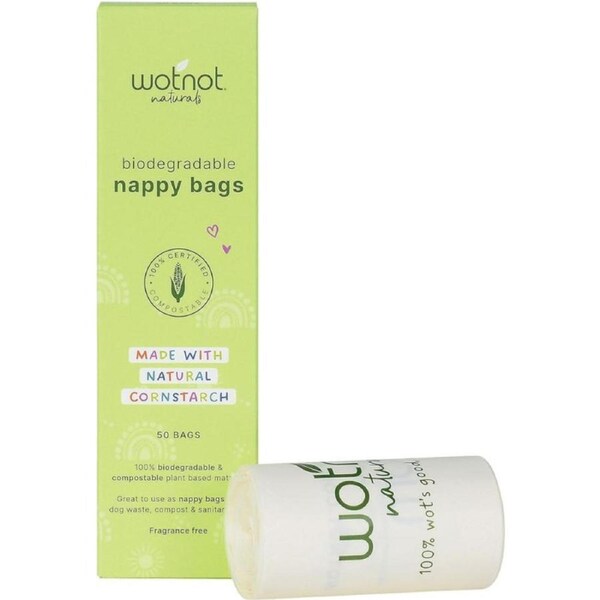 Wotnot Biodegradable Nappy Bags, 50 Count