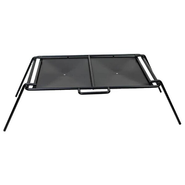 Solid Flat Plate BBQ for Camping - Flaming Coals