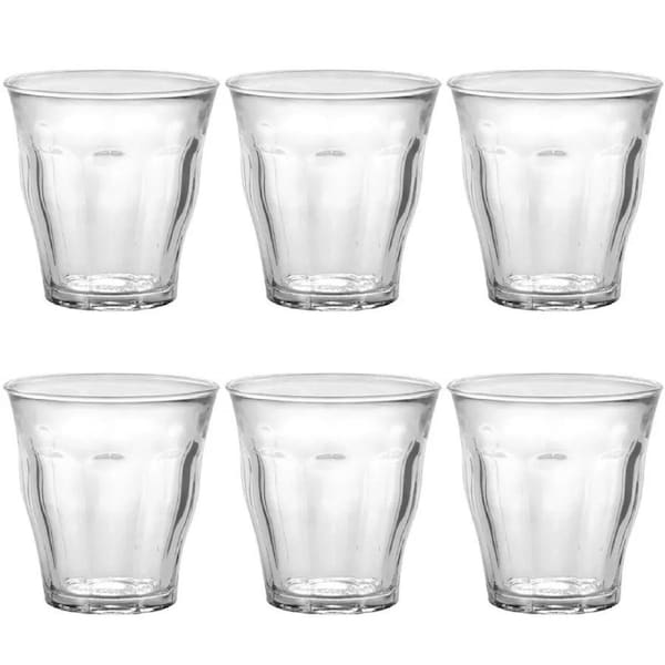 Duralex 6pcs 220ml Picardie Clear Glass Tumbler Glasses Thick & Sturdy BPA Free