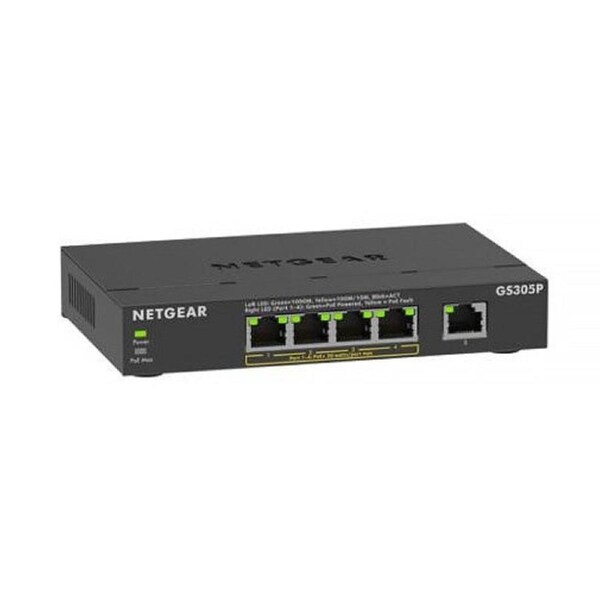 NETGEAR SOHO 5-Port Gigabit Ethernet Unmanaged Switch 4-Port PoE GS305P-300AUS