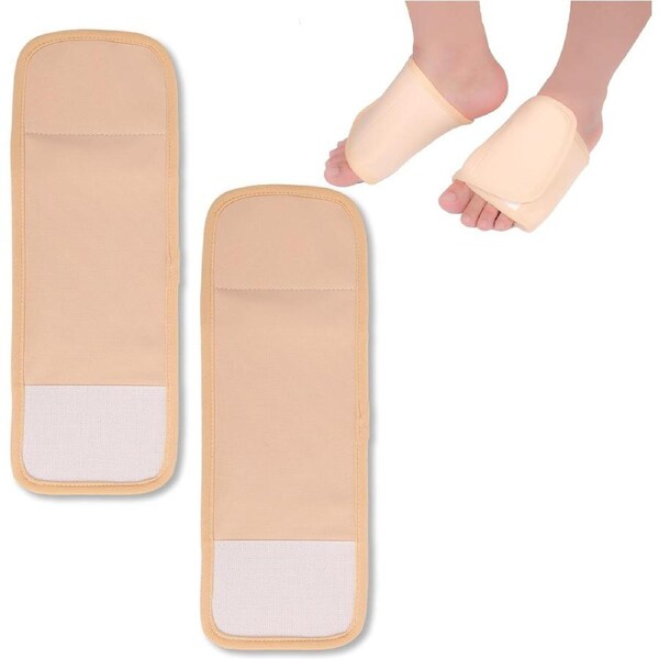 2 PCS Castor Oil Pack Wrap for Feet, Reusable Castor Oil Foot Compress Pads (Beige)
