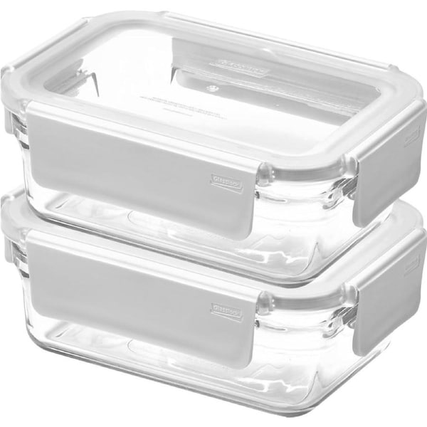 Glasslock 2pc Premium Glass Food Storage Containers 700ml Oven Safe BPA-Free Leakproof