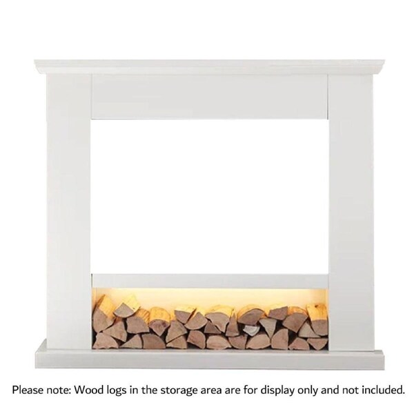 Onyx Electric Fireplace Heater White Mantel