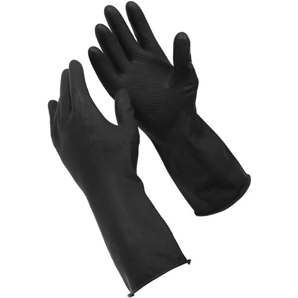 1 Pair Sabco Heavy Duty Latex Gloves w/ Cotton Lining - Large Size