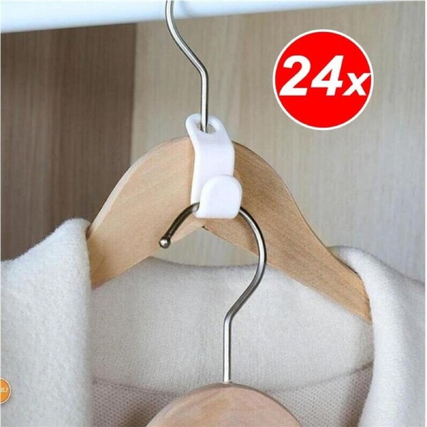 24-Pack Space Saving Hanger Hooks Closet Organizer, Heavy Duty Wardrobe Storage