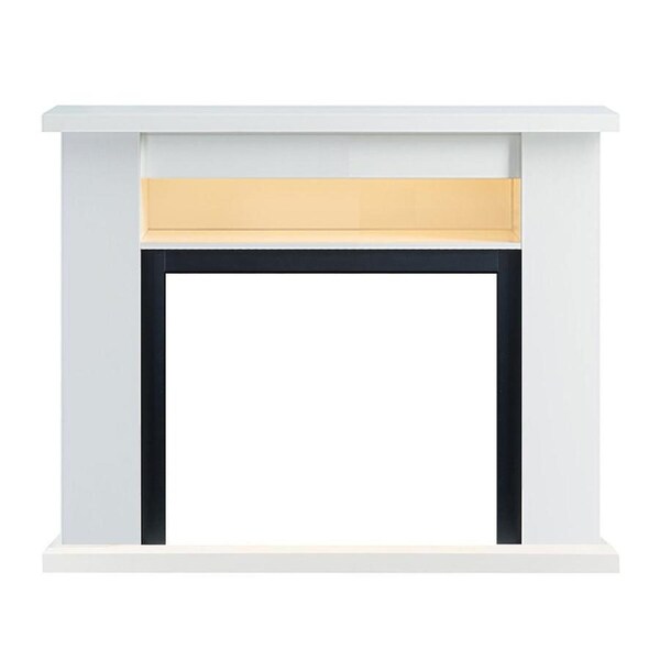 Quartz Electric Fireplace Heater White Mantel