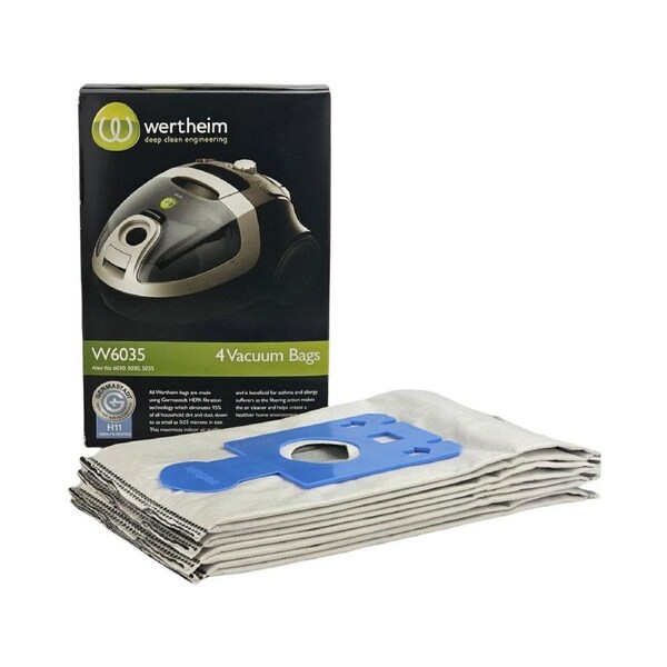 Wertheim Bags For 5030, 5035, 6030, 6035, 7000 Genuine Disposable Vacuum Dust Bags 4Pcs