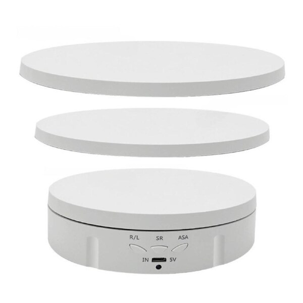 Tooleroo Electric 360 Rotating Product Display Stand White for Merchandise Video