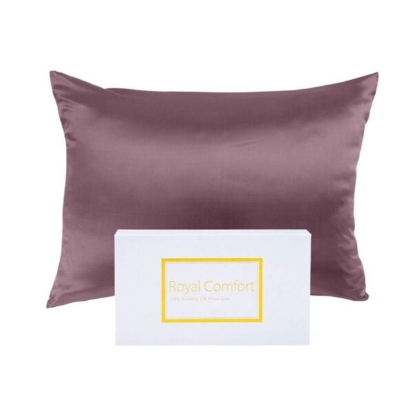 Royal Comfort Pure Silk Pillowcase Single Pack Protector 51x76cm Malaga Wine