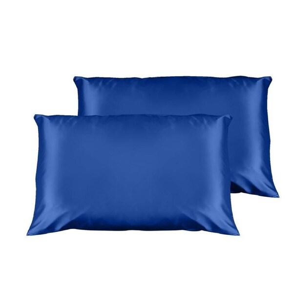 Casa Decor Luxury Satin Pillowcases Twin Pack Pillow Cover 51x76cm Navy