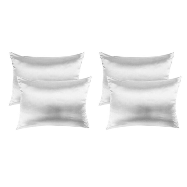 2PK Royal Comfort Mulberry Silk Pillowcase Twin Pack Pillow Cover 51x76cm Silver