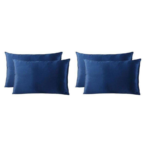 2PK Royal Comfort Mulberry Silk Pillowcase Twin Pack Pillow Cover 51x76cm Navy