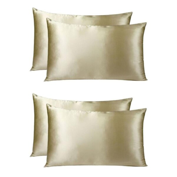 2PK Royal Comfort Mulberry Silk Pillowcase Twin Pack Cover 51x76cm CHMPGNE
