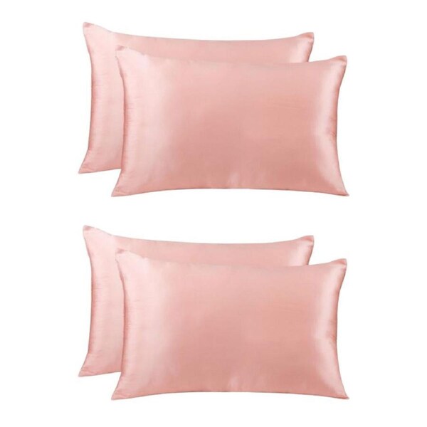 2PK Royal Comfort Mulberry Silk Pillowcase Twin Pack Pillow Cover 51x76cm Blush